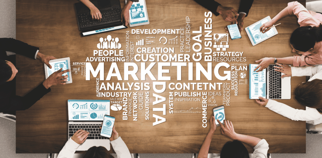 marketing team at work